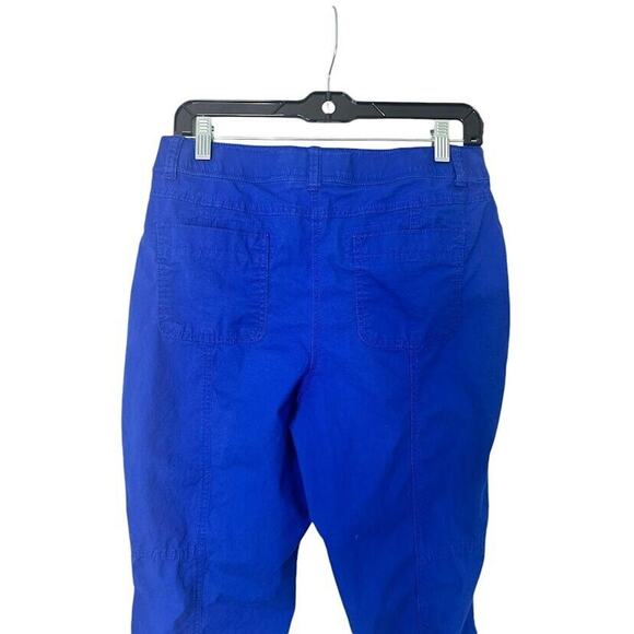 Chico’s Royal Blue Casual Cropped Pants Size Medium 10 Zipper Casual Outdoor - Picture 3 of 7